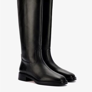 Larroude Black Over-the-Knee Smooth Leather Boots